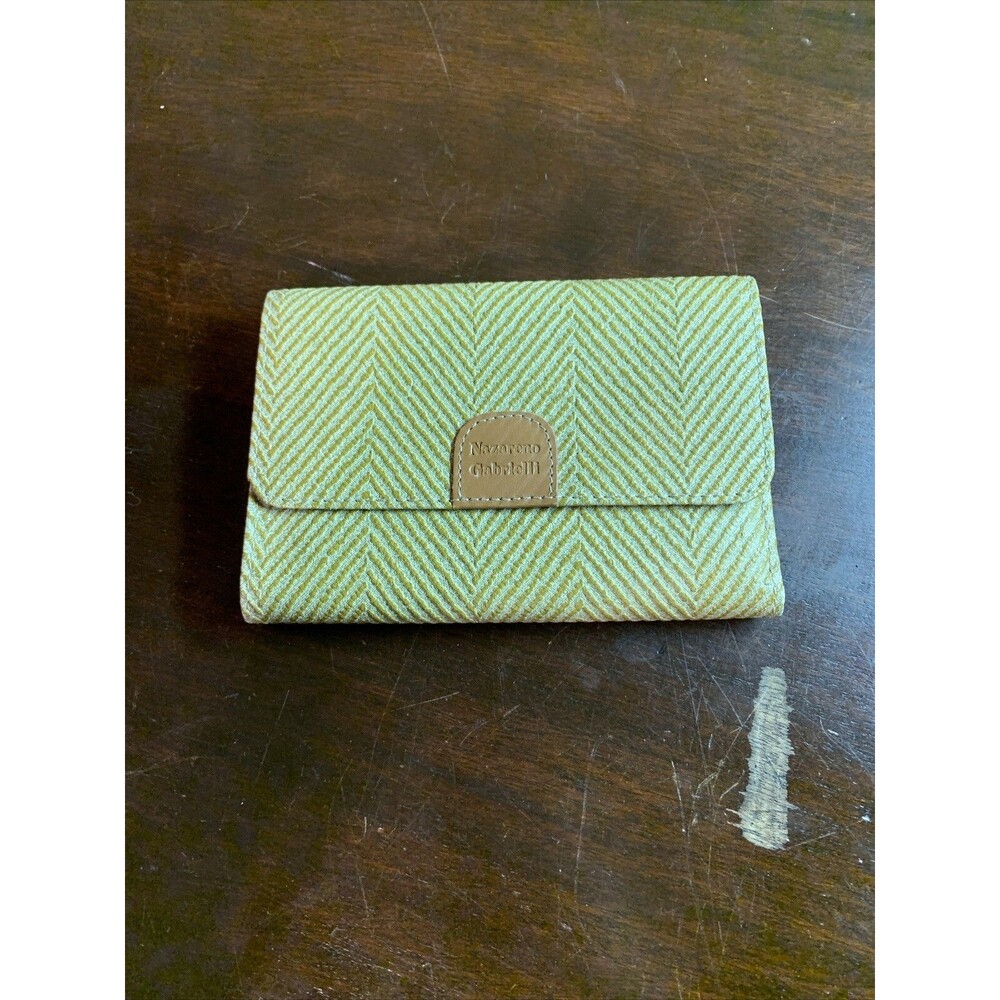 Vintage Nazareno Gabrielli Wallet Genuine Leather Caramel Brown Made in Italy